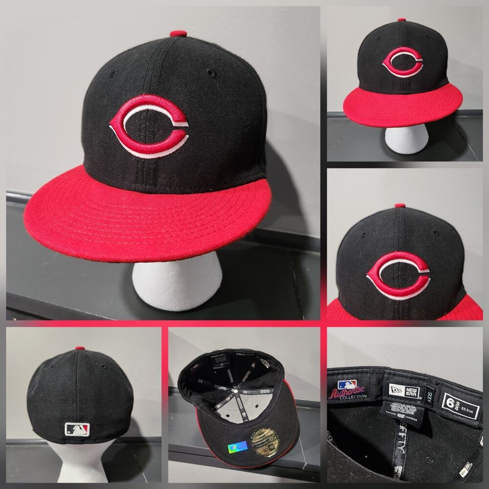 Cincinnati Reds New Era 59Fifty MLB Baseball‎ Kids Size 6 3/4 Fitted Hat Cap